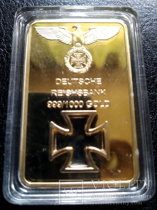 Сувенирная золотая монета Deutsche Reichsbank, фото №2