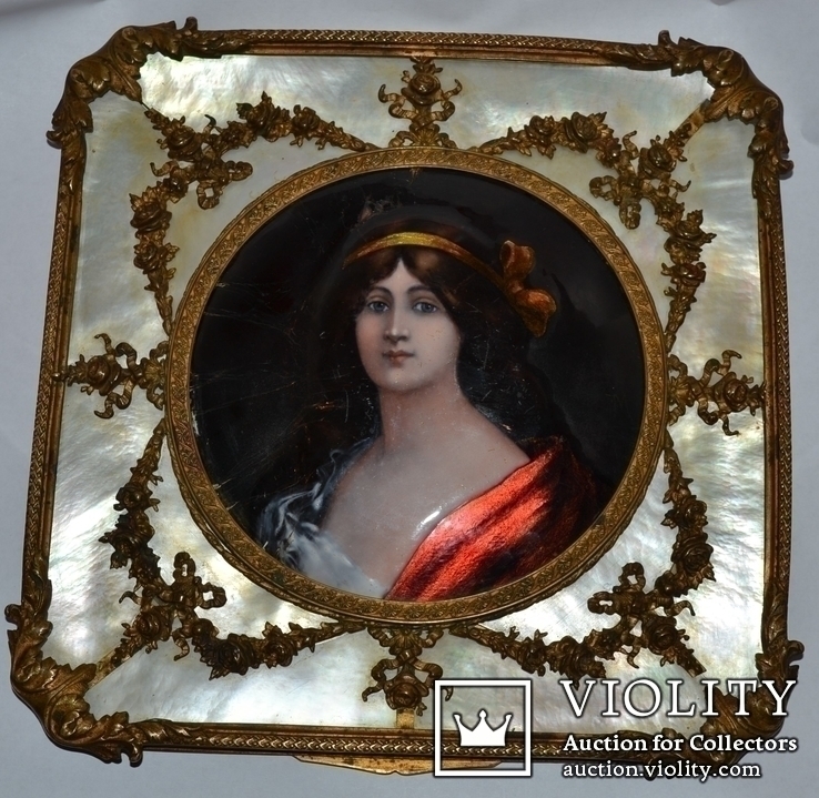 Портретная миниатюра " Королева Пруссии Луиза Мекленбургская", эмаль, XVIII в. Оригинал, фото №4