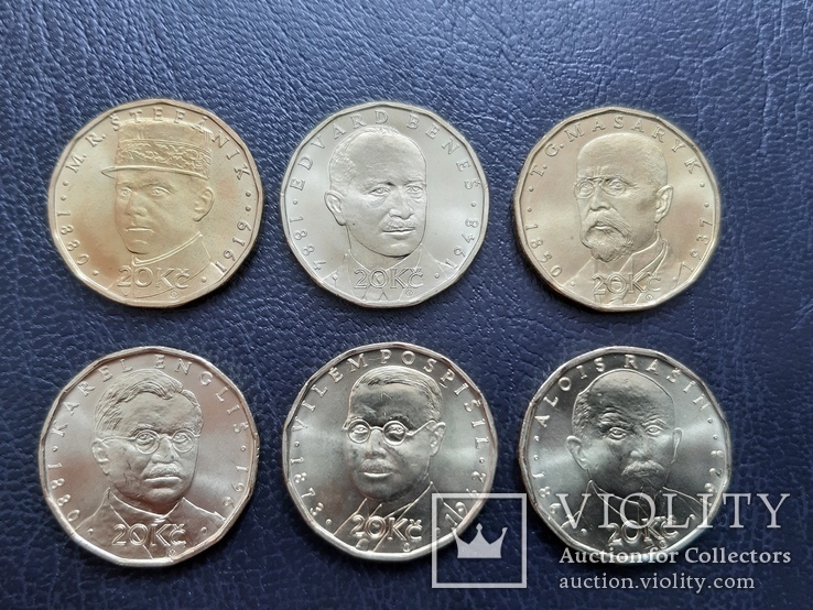 Чехия набор из 20 кроновых монет, фото №2