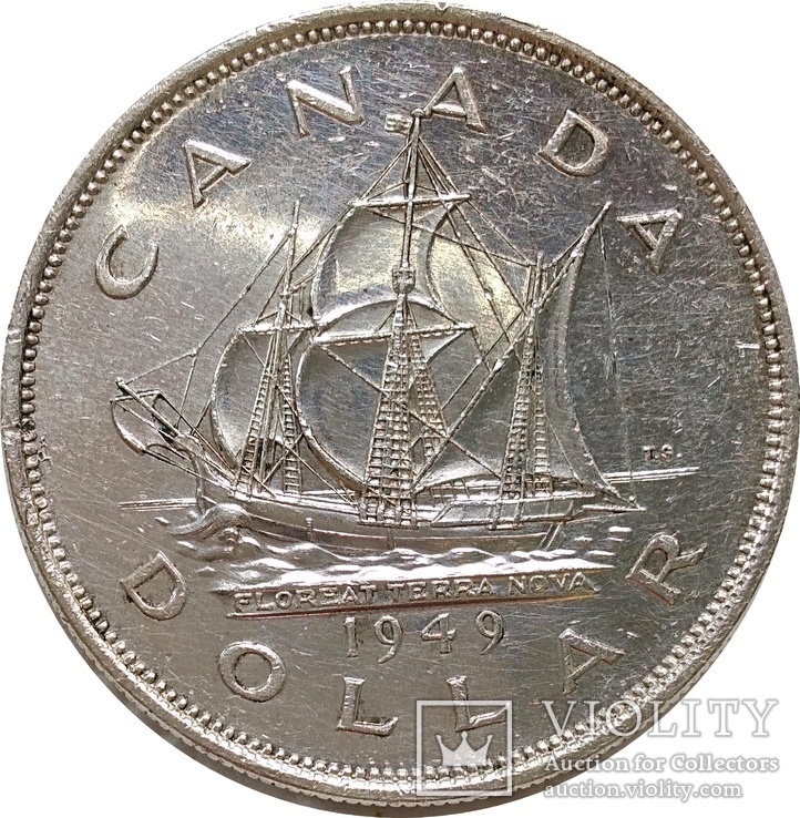 Канада 1 доллар,1949,Вхождение Ньюфаундленда в состав Канады,С127, фото №3