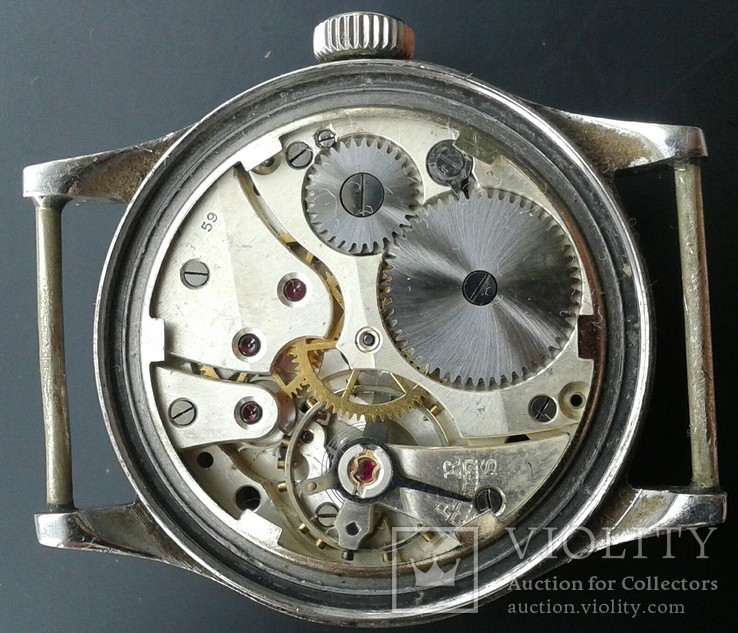 Немецкие военные часы REVUE-SPORT DH, нерж. сталь, 1940 гг., фото №4