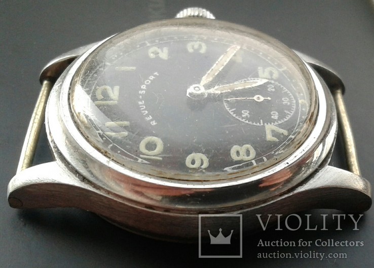 Немецкие военные часы REVUE-SPORT DH, нерж. сталь, 1940 гг., фото №13
