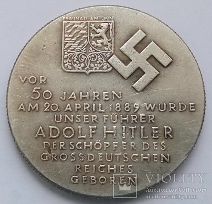 Германия. Третий Рейх. 50 лет Адольфу Гитлеру. (копия), фото №3