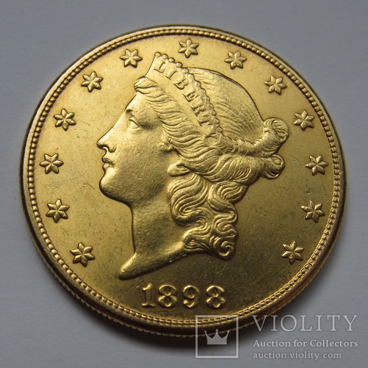 20 долларов 1898 г. США, numer zdjęcia 6
