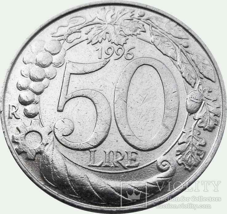 168.Италия 50 лир, 1996 год