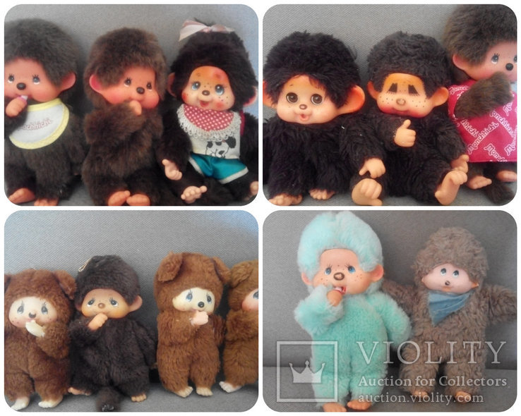 Семейство Мончичи 12шт обезьянки Sekiguchi Monchhichi винтаж, фото №2
