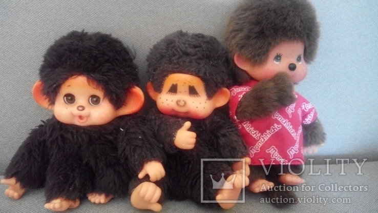 Семейство Мончичи 12шт обезьянки Sekiguchi Monchhichi винтаж, фото №7