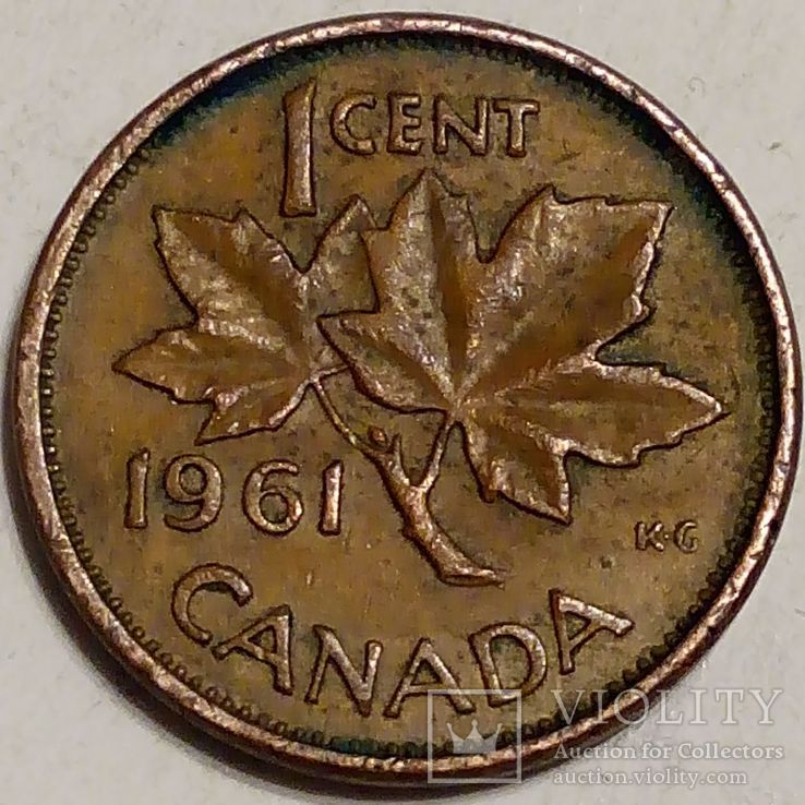 Канада 1 цент 1961, фото №2