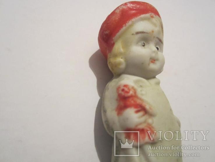 Антикварная фарфоровая кукла с игрушкой 7см Япония, фото №5