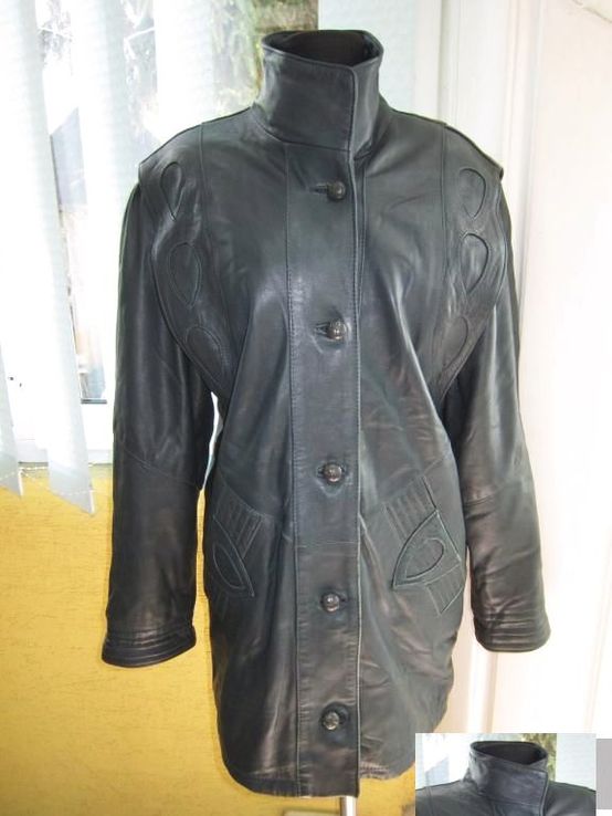 Фирменная женская кожаная куртка EURO MODE. Германия. Лот 485, фото №3