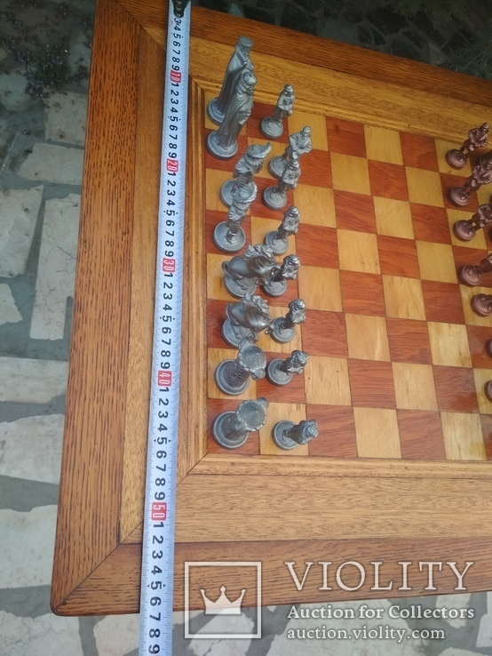 Шахматы коллекционные и большой стол h 63 см для игры дерево металл, фото №13