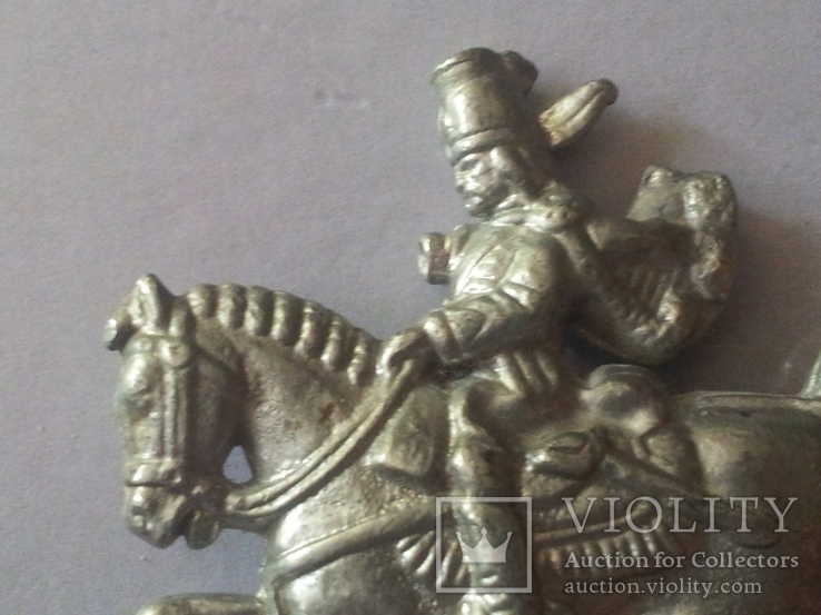 Старинный оловянный солдатик -конный воин., фото №9