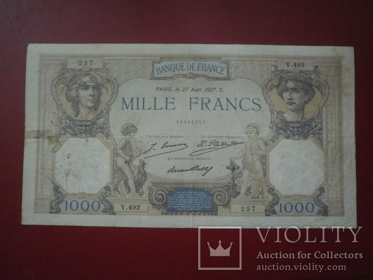 Франція 1927 рік 1000 франків., фото №2