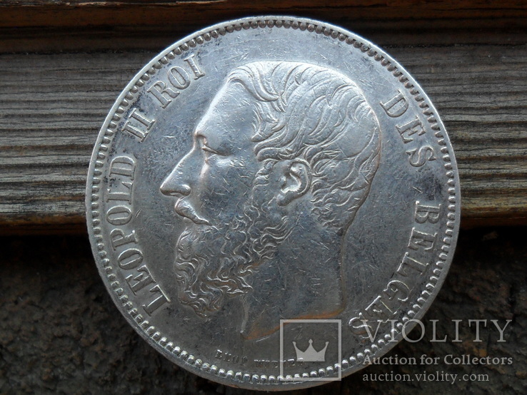 Бельгия, 5 франков 1873, фото №2