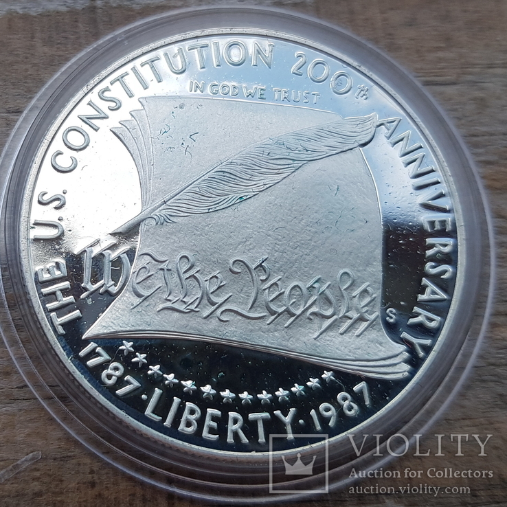 США 1 доллар 1987 г. 200-летие конституции США. Серебро