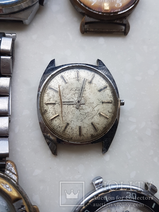 Часы наручные СССР, Швейцария 4 шт в позолоте, хронограф Ruhla (на запчасти и под ремонт), фото №8