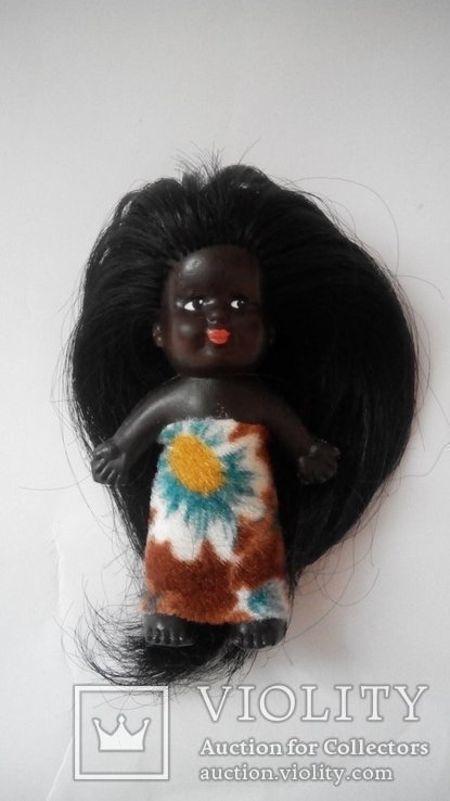 Микро кукла негритянка 10см ГДР, фото №2