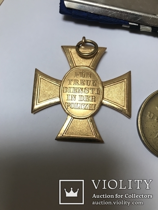 Награды 3 рейха. Крест 25 лет выслуги в полиции с документом,колодка и медаль., фото №7