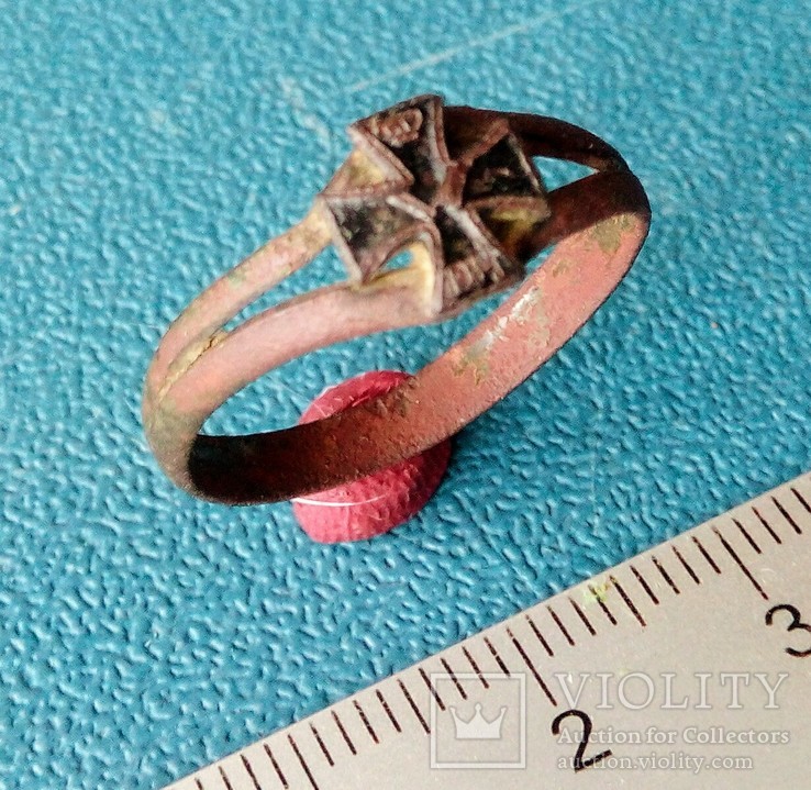 Перстень ПМВ железный крест, фото №3