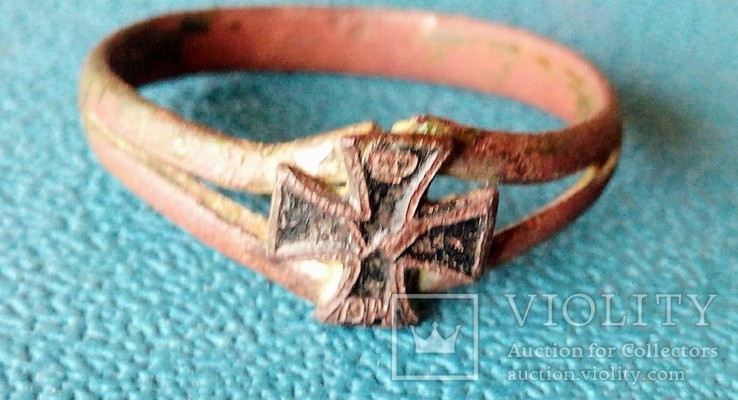 Перстень ПМВ железный крест, фото №7