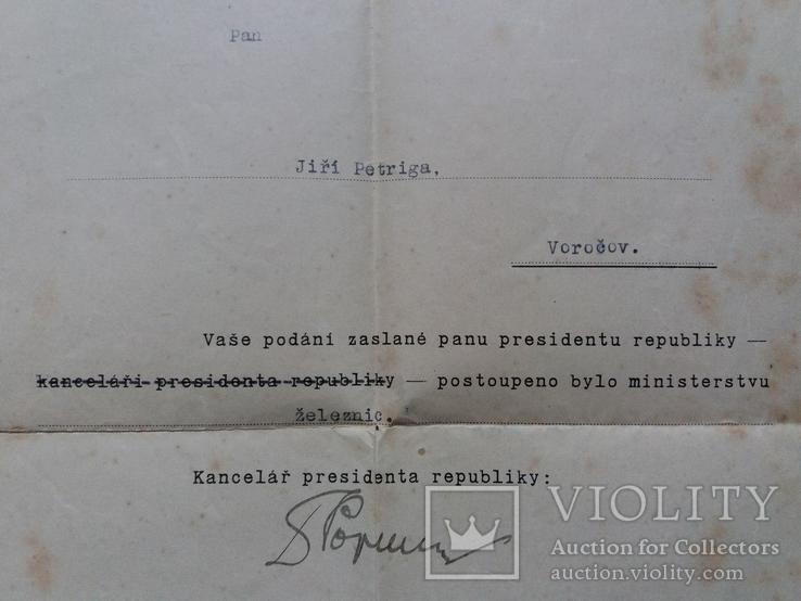 Письмо и ответ к президенту Т.Г.Масарику 1927 г., фото №13
