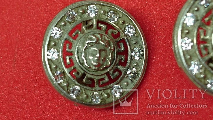 Серьги Версаче серебро 925 пробы, фото №6