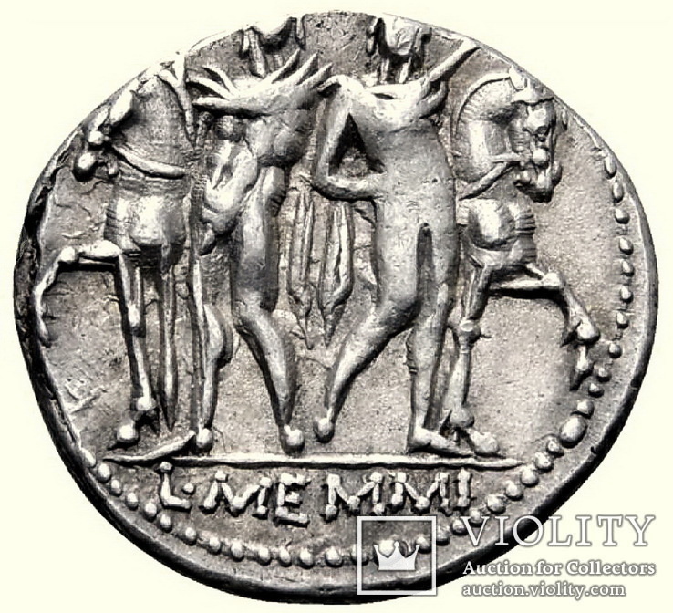 Республиканский денарий  L. Memmius 109 г. до н.э., фото №5