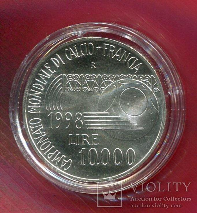 Италия 10000 лир 1998 АНЦ серебро Футбол ЧМ Франция