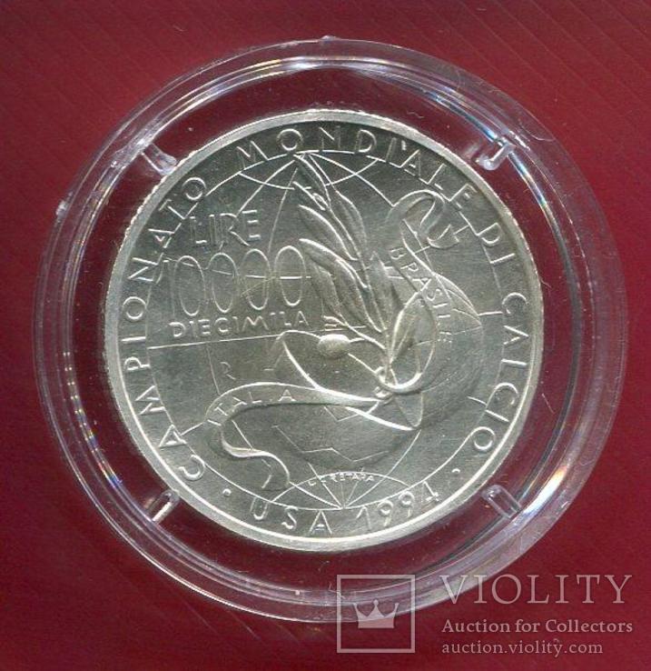 Италия 10000 лир 1994 UNC серебро Футбол ЧМ США