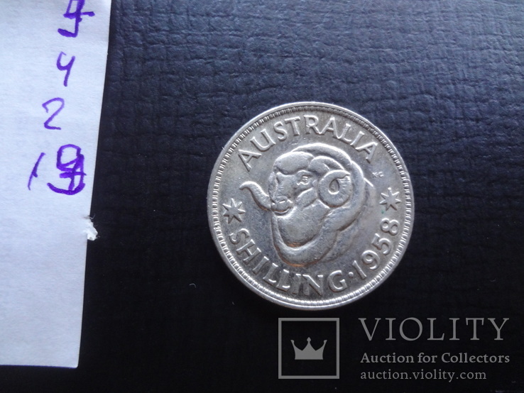 1 шиллинг  1958  Австралия  серебро   ($4.2.19) ~, фото №4