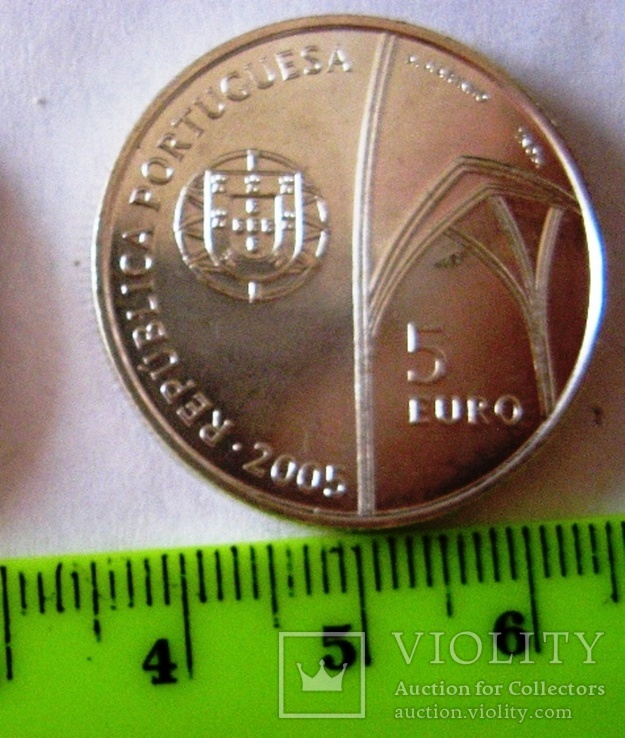 Португалия 5 евро 2005 "Монастырь Ботальха", фото №4