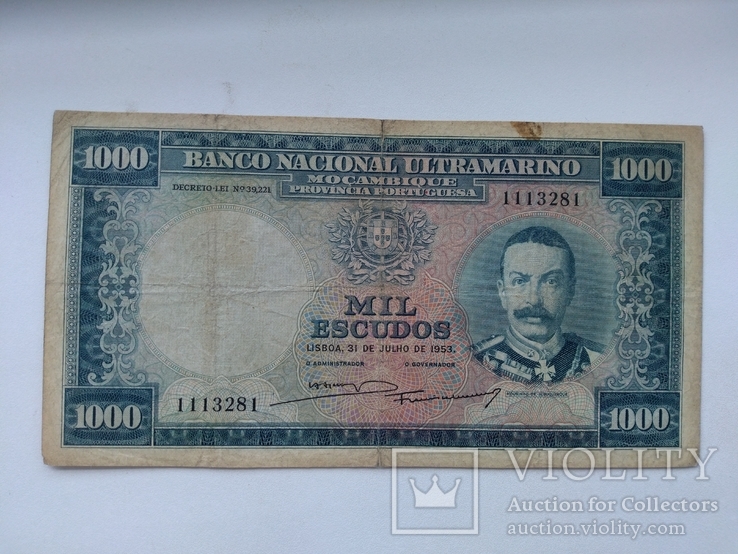 Мозамбик 1000 эскудо 1953, фото №2