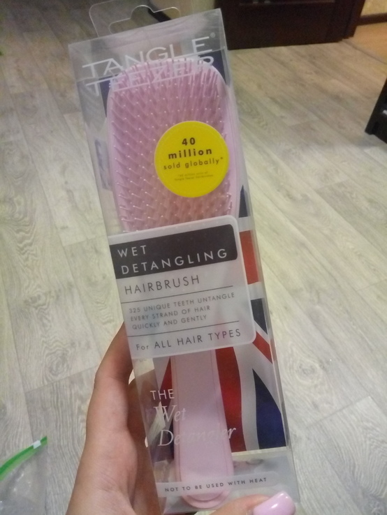 Расческа Tangle Teezer Wet Detangler Hairbrush розовая, numer zdjęcia 3