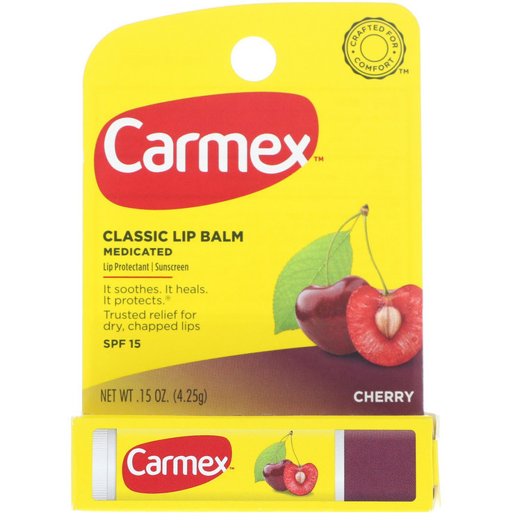 Carmex, Классический бальзам для губ, лечебный, вишня, фото №2