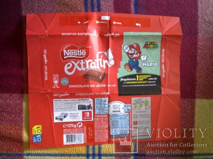 Обертка - фантик - шоколад "Super Mario" - обгортка Іспанія, фото №2