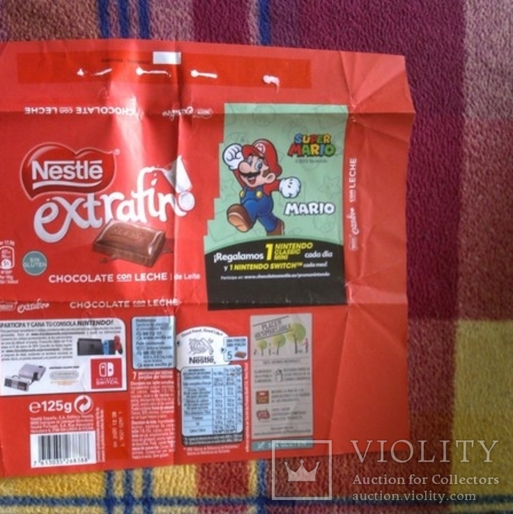 Обертка - фантик - шоколад "Super Mario" - обгортка Іспанія, фото №3