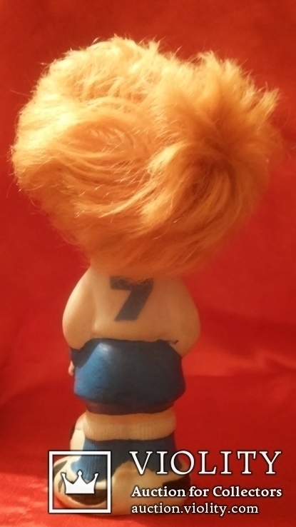 Резиновая игрушка паричковый футболист с мячом на футболке‘‘Д’’ 18 см., фото №10