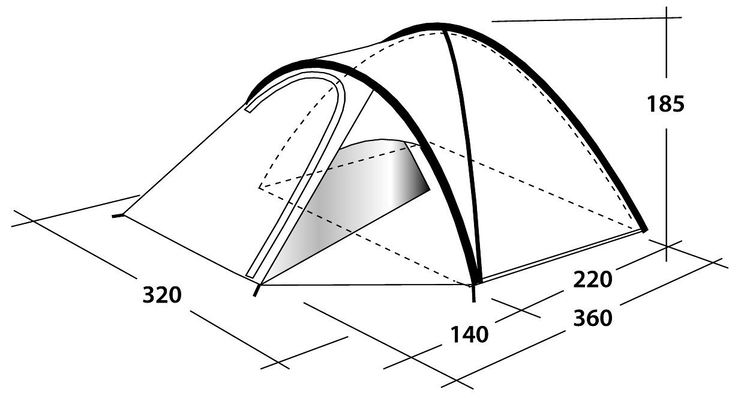 OUTWELL CLOUD 5 Палатка 5 месная 3000 мм Дания, numer zdjęcia 3
