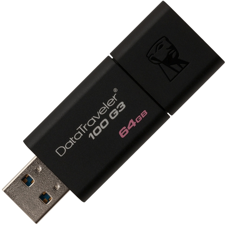 ФЛЕШ ПАМЯТЬ (флешка) Kingston DataTraveller 100 64 ГБ USB 3.1/3.0/2.0 (DT100G3/64GB), numer zdjęcia 4