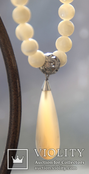 Ожерелье и серьги перламутр серебро, фото №6