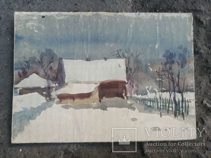 Картина 3. Давид Пилко. Дом укутан снегом, фото №2