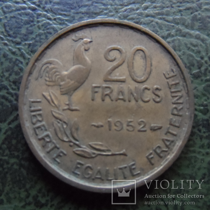 20 франков  1952   Франция    ($1.1.39) ~