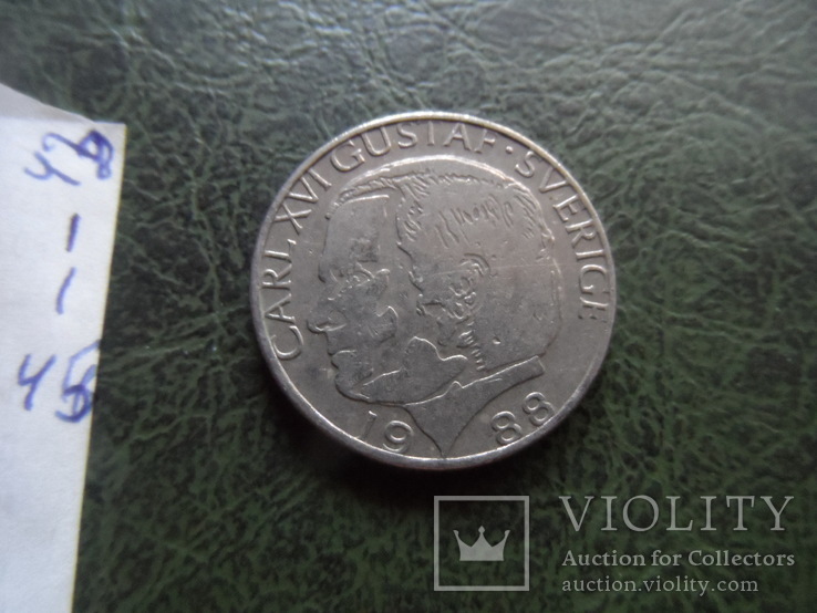 1 крона  1988  Швеция    ($1.1.45) ~, фото №4