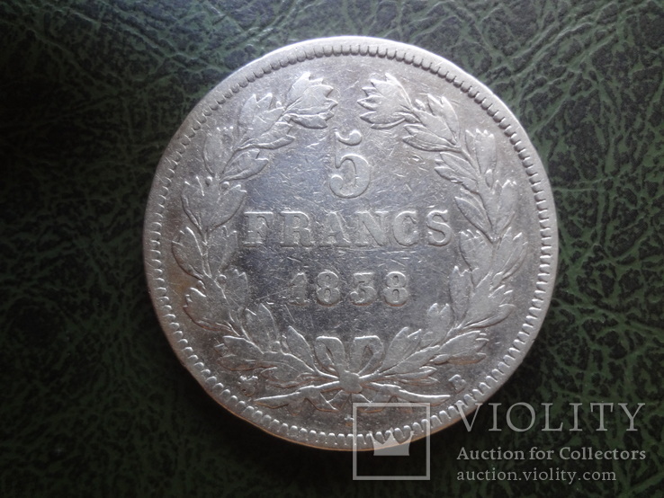 5 франков 1838  Франция  серебро    ($1.4.1) ~, фото №4