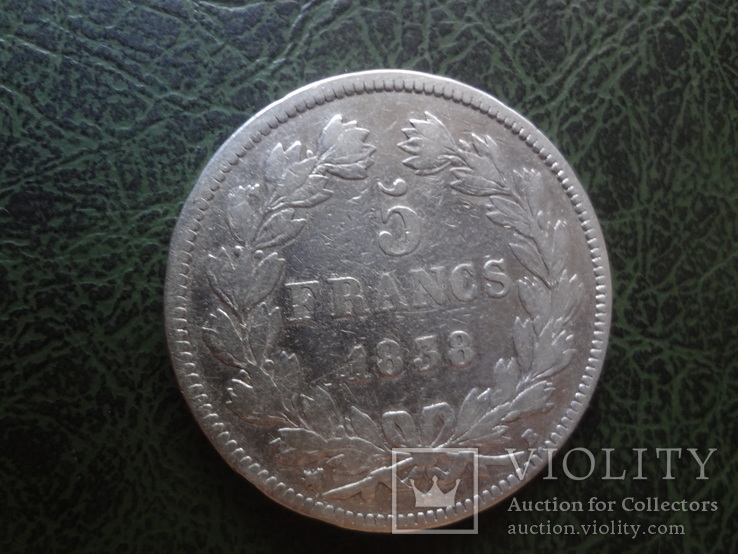 5 франков 1838  Франция  серебро    ($1.4.1) ~, фото №5