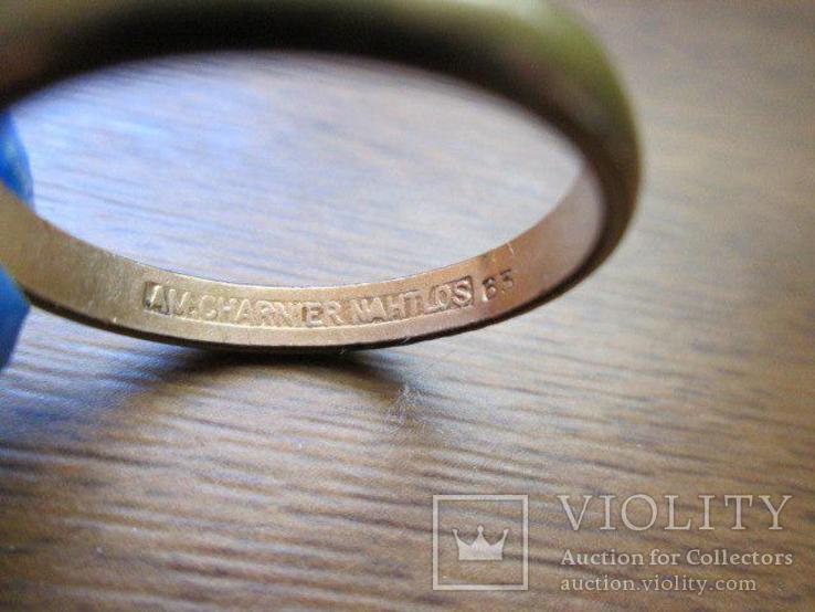Бронзовое кольцо с позолотой "Am charnier nahtlos", фото №2