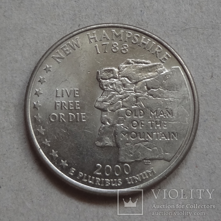 25  центов  2000  Нью Хемпшир   ($4.4.24)~, фото №2