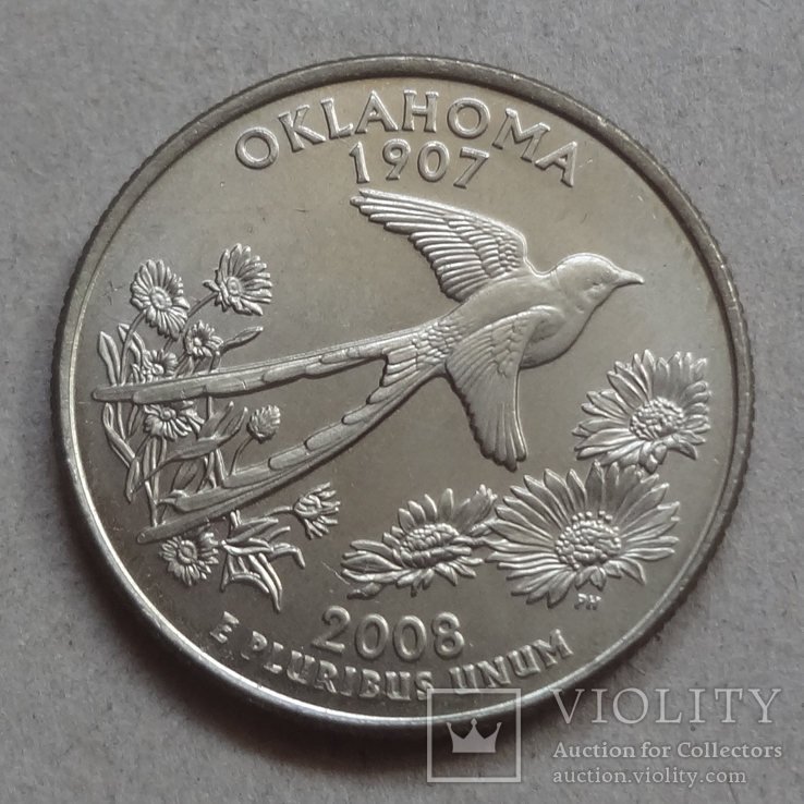 25  центов  2008  Оклахома   ($4.4.30)~, фото №2