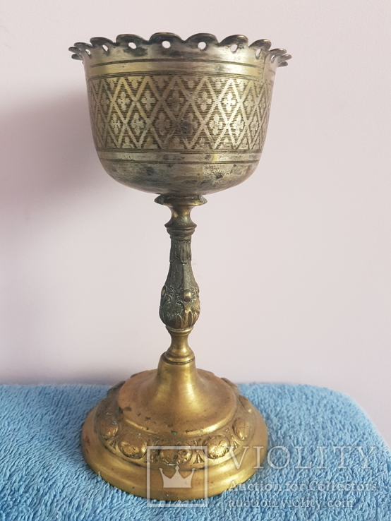 Старинная церковная чаша - потир.клейма 19 век, фото №2