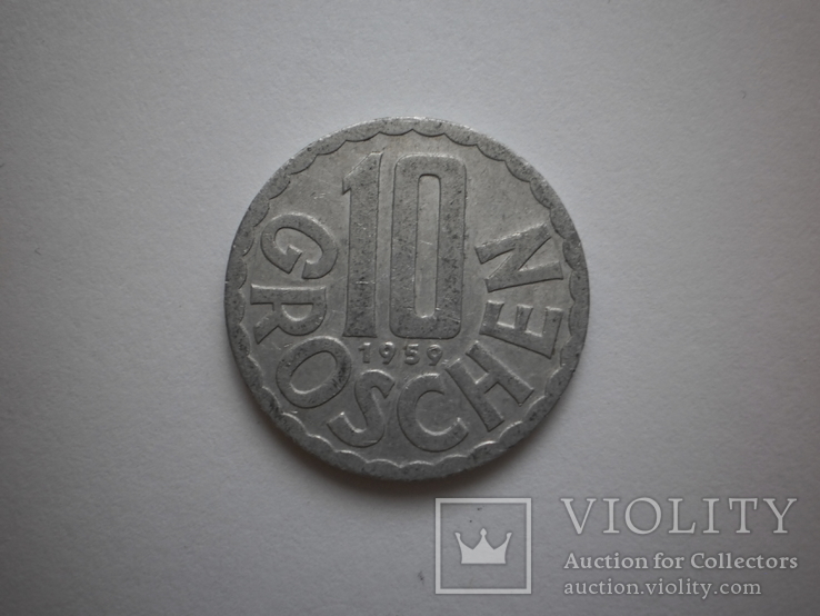 Австрия 10 грошей 1959г, фото №2